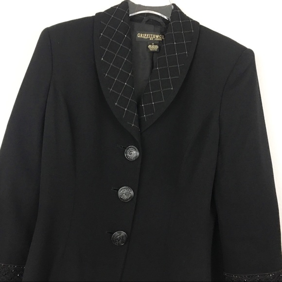 St. John | Black Wool Long Blazer | 12 - Picture 1 of 5